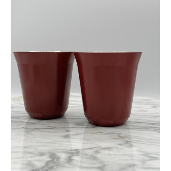 Nespresso Collections Espresso Cups Set of 2 Pixie Lungo Red 5.5 Designers Metal - Picture 4 of 10
